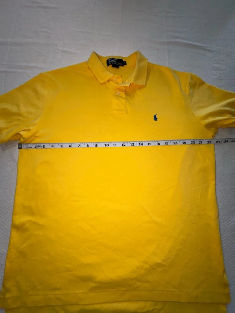 POLO RALPH LAUREN Bright Yellow Short Sleeve 100% Cotton Polo Shirt Size M